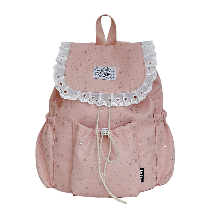 Star Print Ruffled Backpack Kalsten