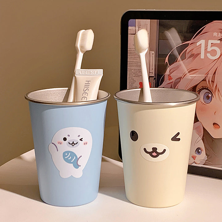 Stainless steel cup with cute seal motif Kalsten
