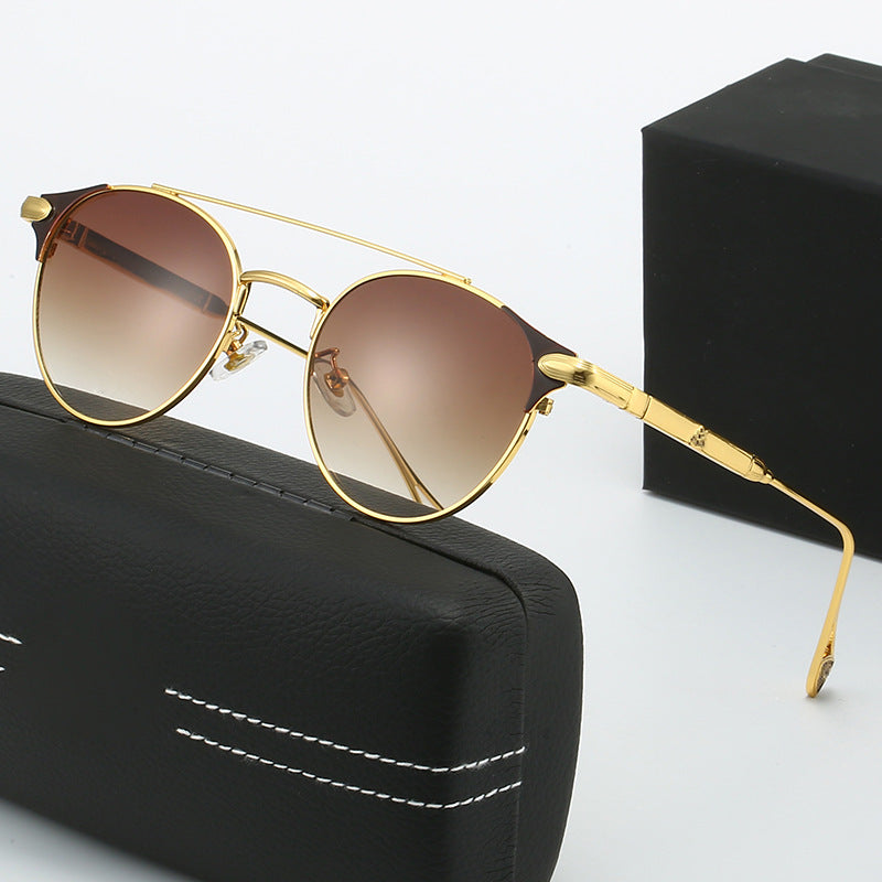 Women's round vintage sunglasses with high-quality metal frame and durable design Kalsten