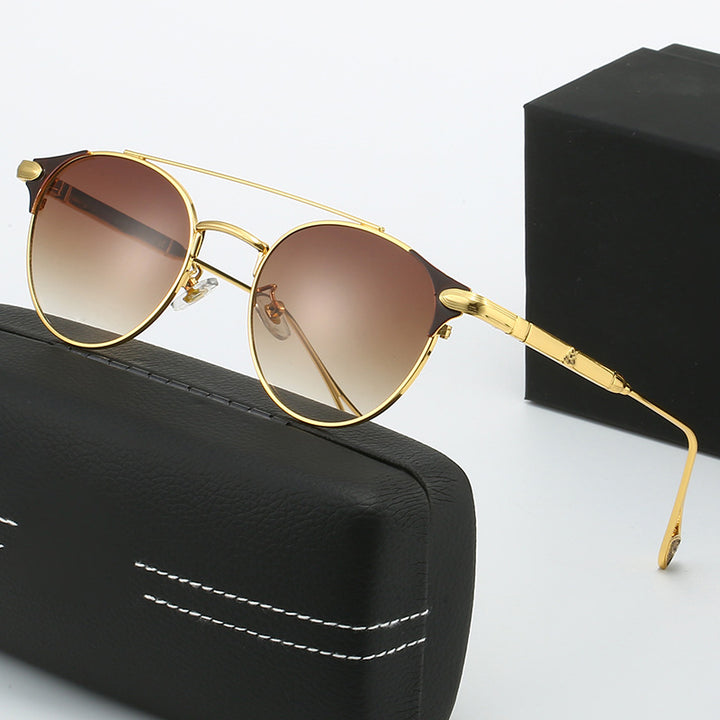 Women's round vintage sunglasses with high-quality metal frame and durable design Kalsten