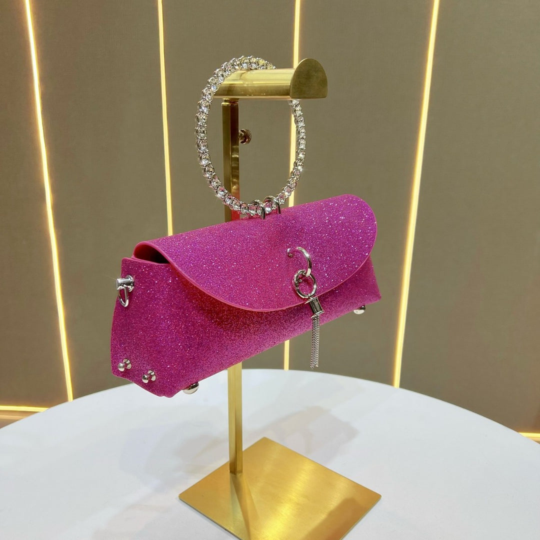 Sparkling Rhinestone-Handled Evening Clutch