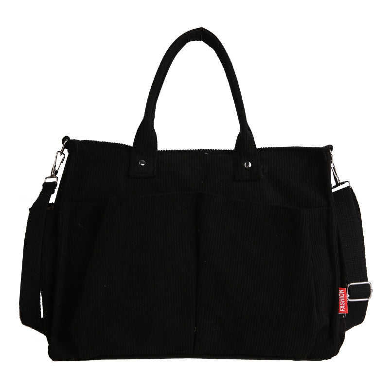 Corduroy Multi-Pocket Tote Bag Kalsten