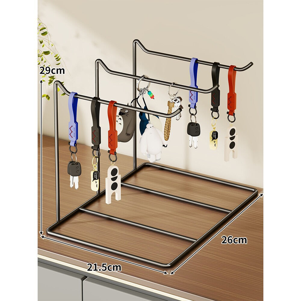 Slim Desktop Keychain & Accessories Hanging Stand with Minimal Metal Frame