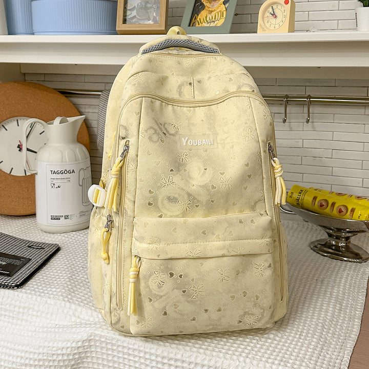 Stylish Floral-Embossed Backpack Kalsten