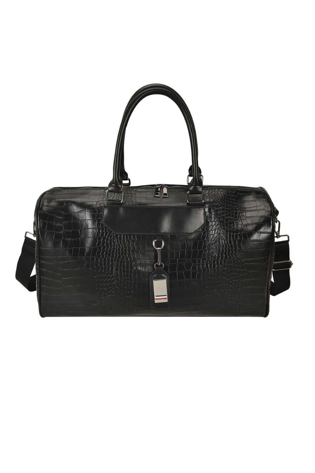 Crocodile-Texture Travel Duffle Bag Kalsten