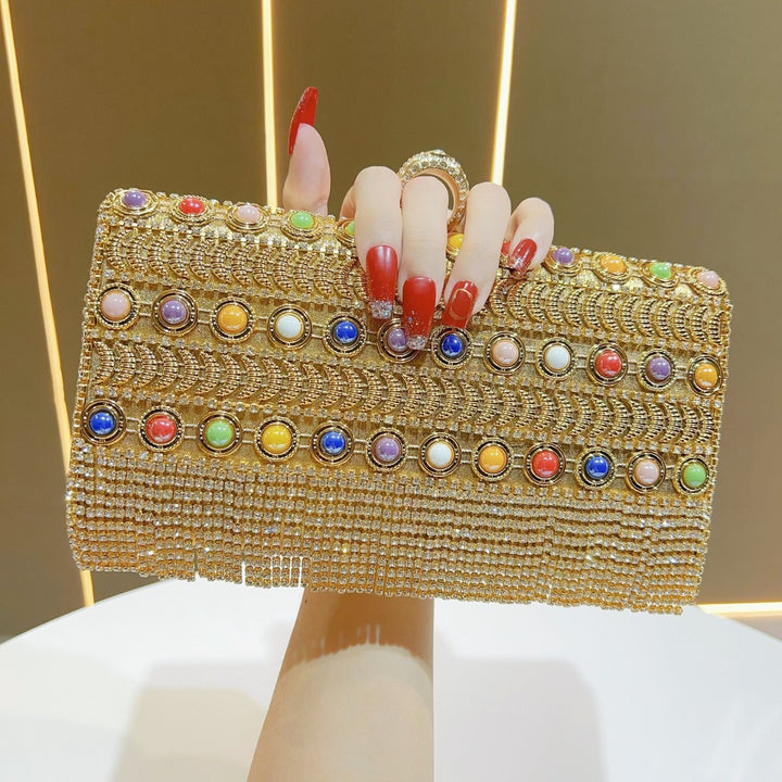 Crystal-Embellished Evening Clutch