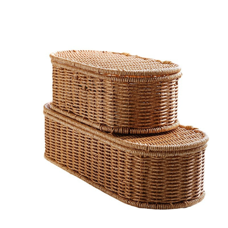 Oval Handmade Wicker Storage Basket Kalsten