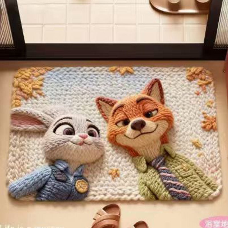 Playful Animal-Themed Decorative Bath Mat Kalsten