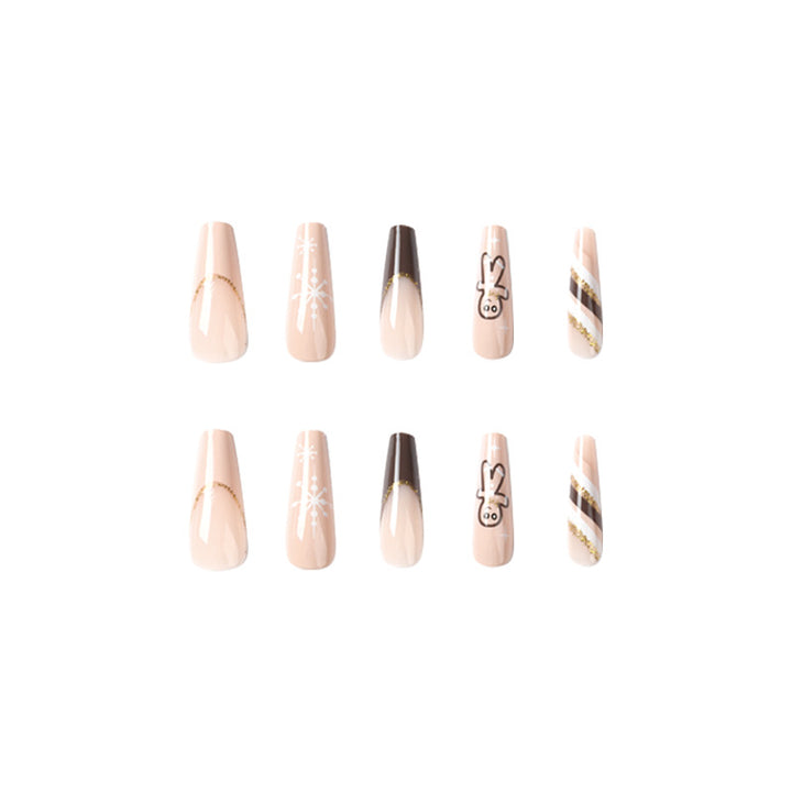 Artistic acrylic nails with festive design Kalsten