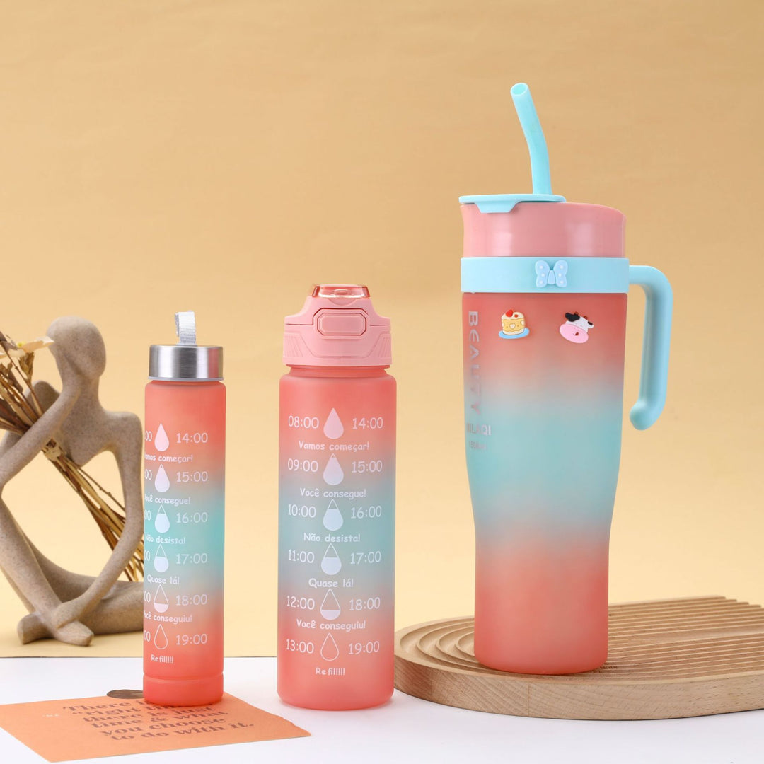 Ladies stylish and practical water bottle with design and time markings Kalsten