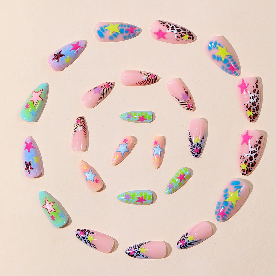 Creative Star-Decorated Stiletto Nail Art Extensions Kalsten