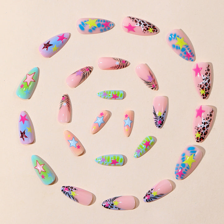 Creative Star-Decorated Stiletto Nail Art Extensions Kalsten