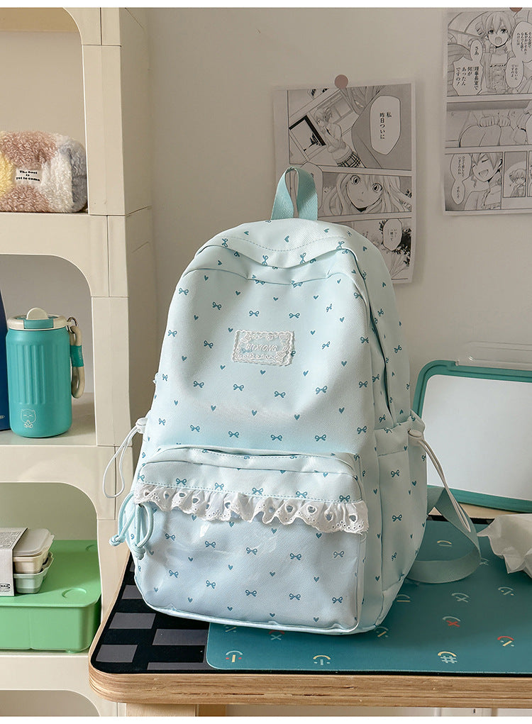 Cute Bow-Embellished Casual Backpack Kalsten