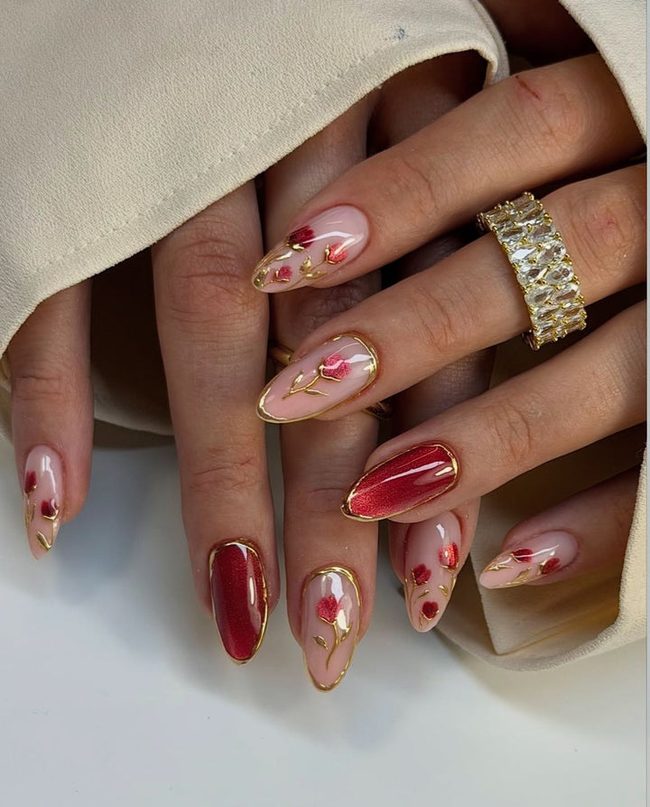 Elegant Floral Acrylic Nail Art Enhancements Kalsten 1789915802