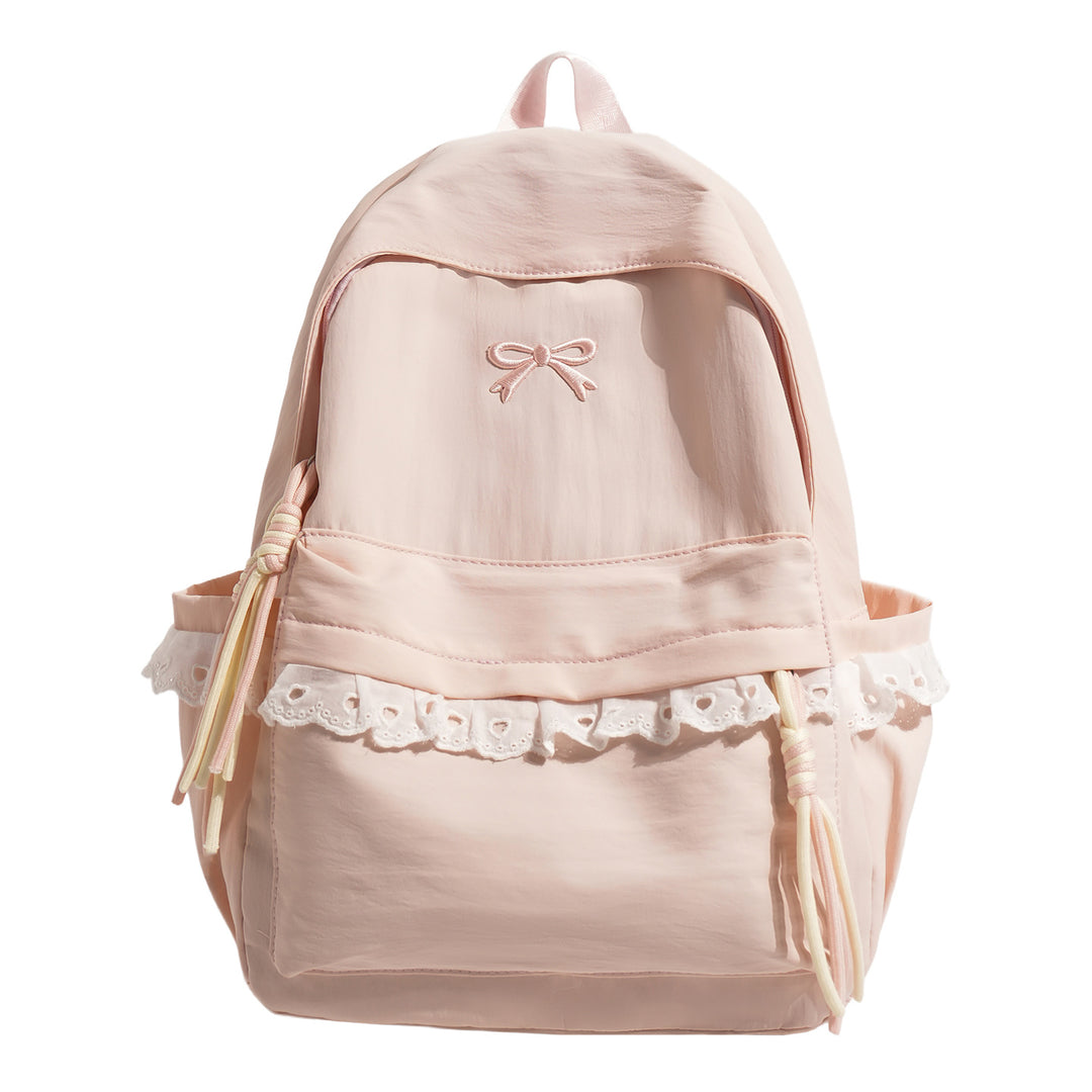 Stylish Embroidered Bow-Accent Backpack Kalsten
