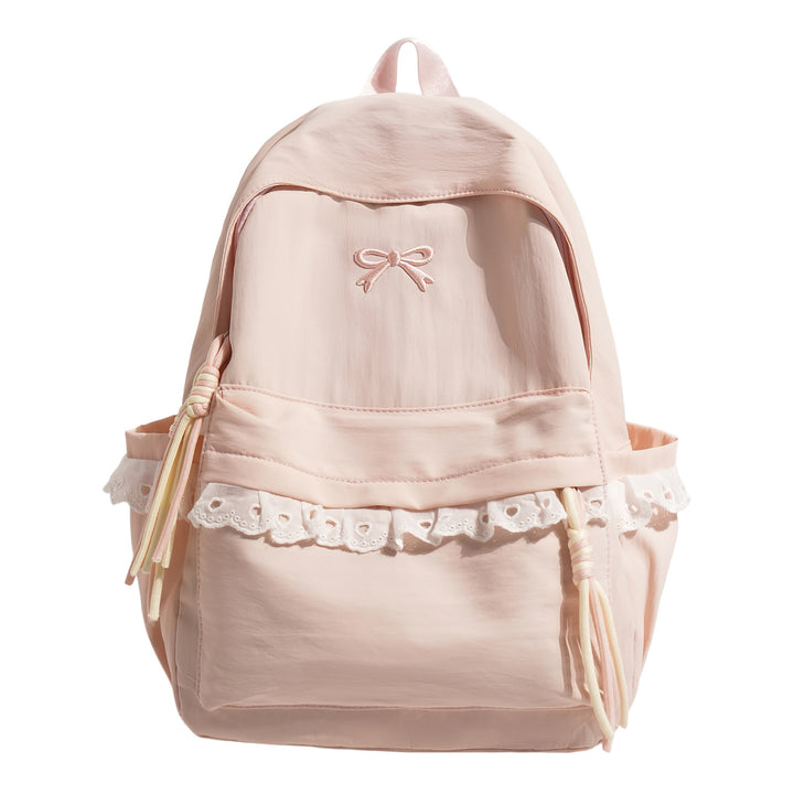 Stylish Embroidered Bow-Accent Backpack Kalsten