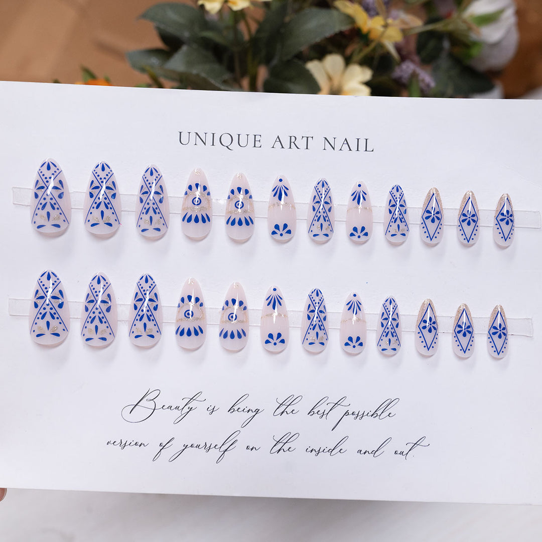 Artistic Floral Stiletto Press-On Nails  1791110621