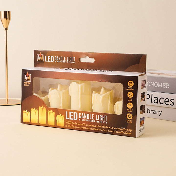 Battery-Powered Flickering LED Pillar Candle Trio with Realistic Drip-Wax Finish