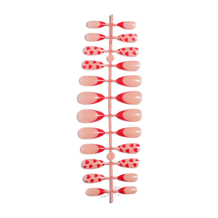 Artistic Heart-Embellished Press-On Nail Art Kalsten