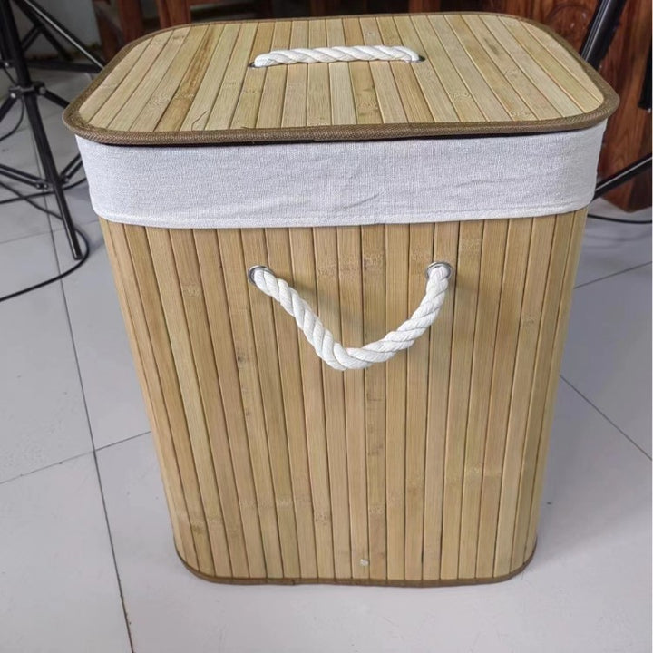 Laundry basket made of natural bamboo by Kalsten