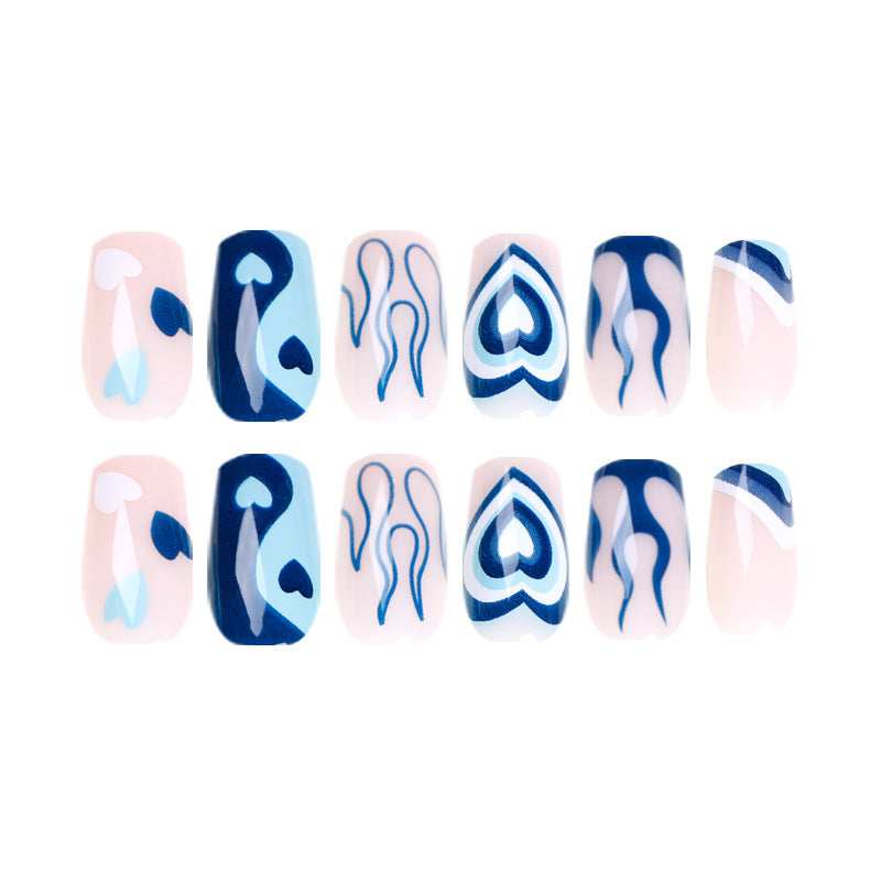 Artful Nail Art with Hearts and Geometric Patterns Kalsten