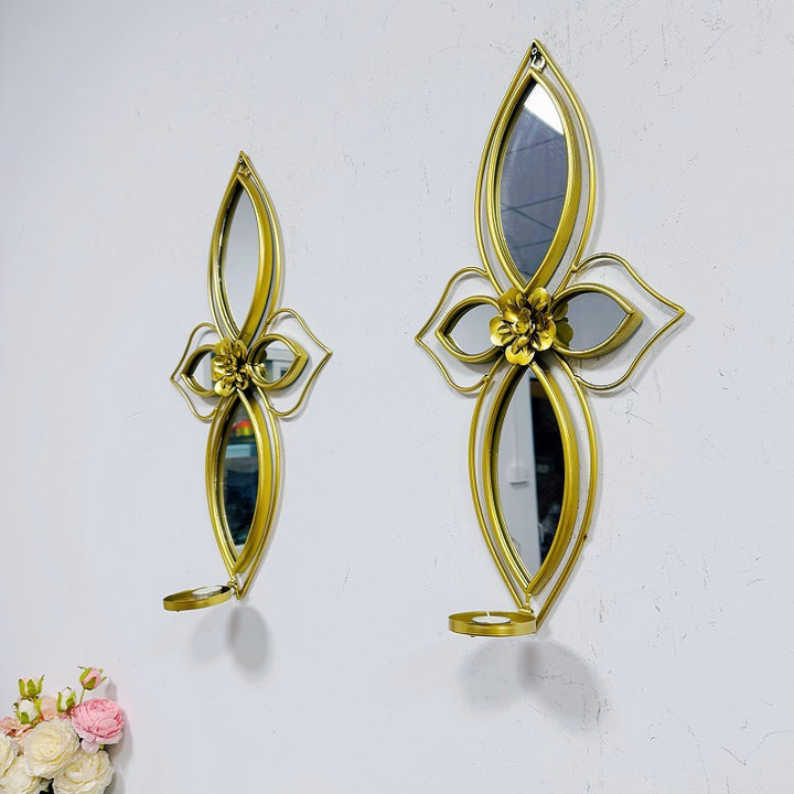 Elegant Floral Wall Mirror with Decorative Metal Design Kalsten
