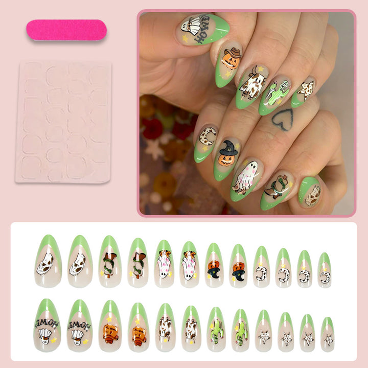 Art nail set with unique spooky designs Kalsten