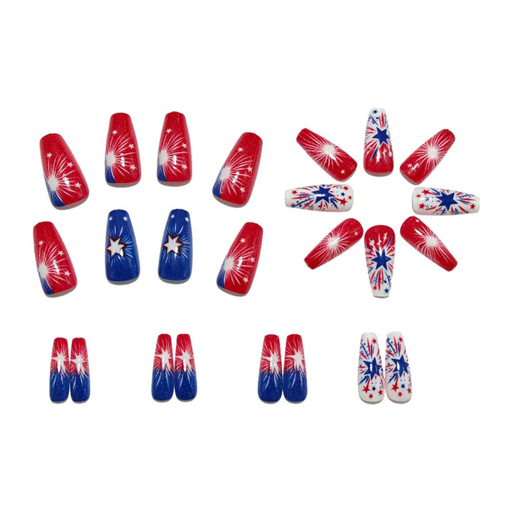 Artificial Nails in Festive Fireworks Design Kalsten
