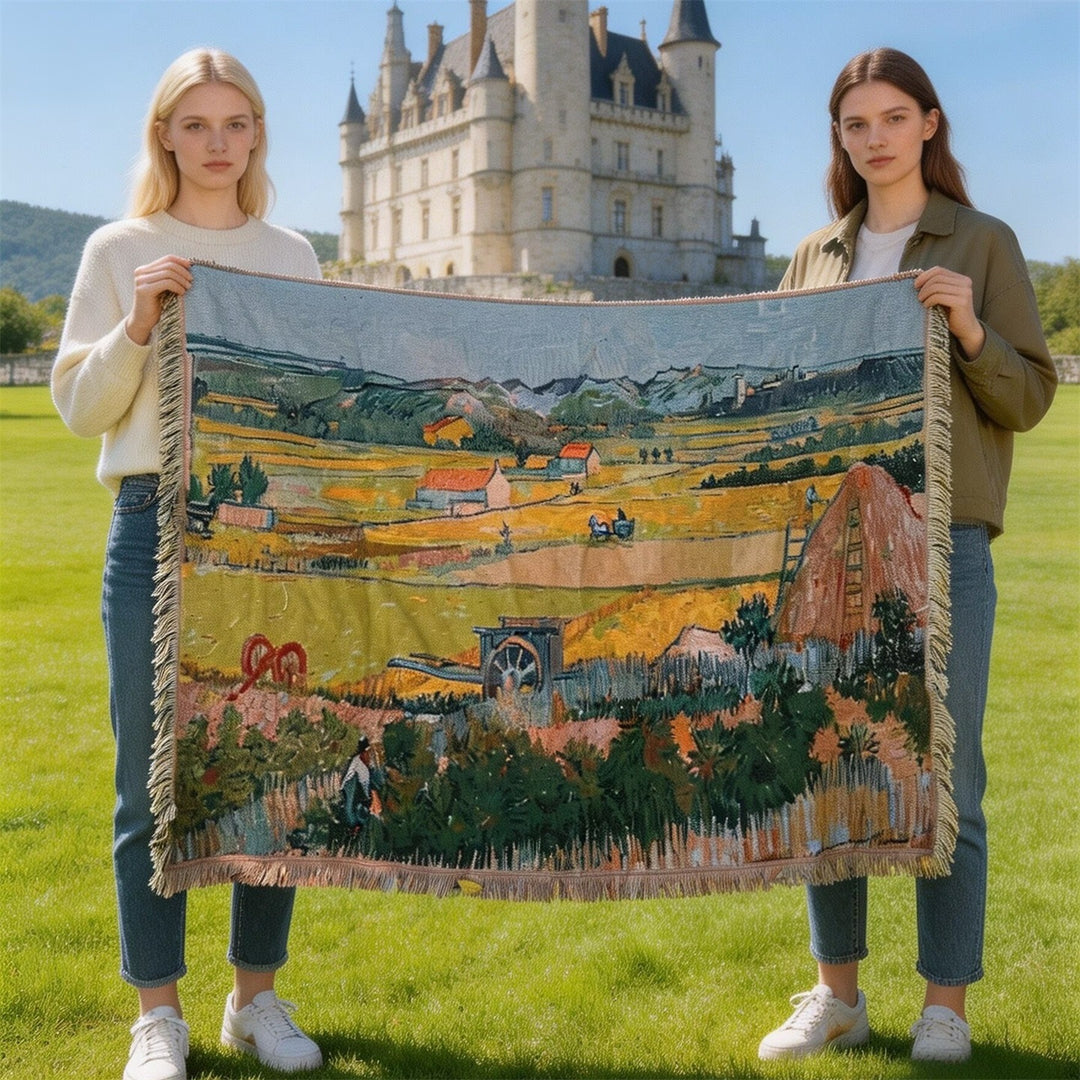 Artistic Vintage-Inspired Tapestry Blanket