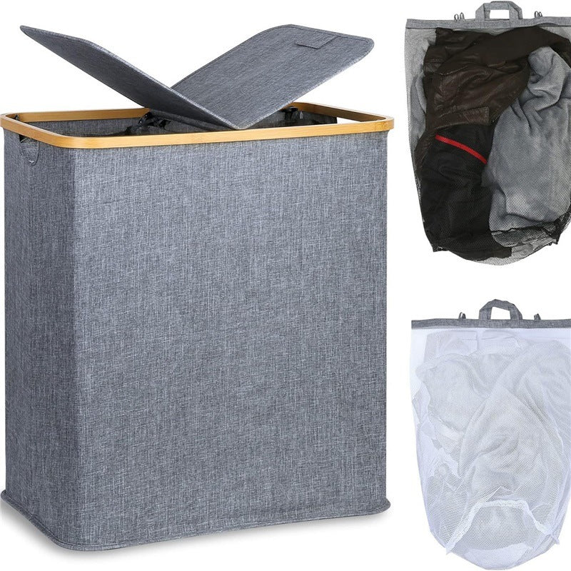 Laundry basket with lid and shelf table Kalsten