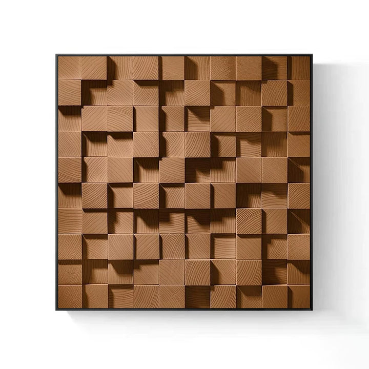 Wooden Cubism Wall Art