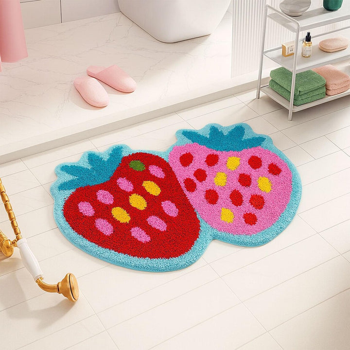 Floral-Themed Plush Bath Mat
