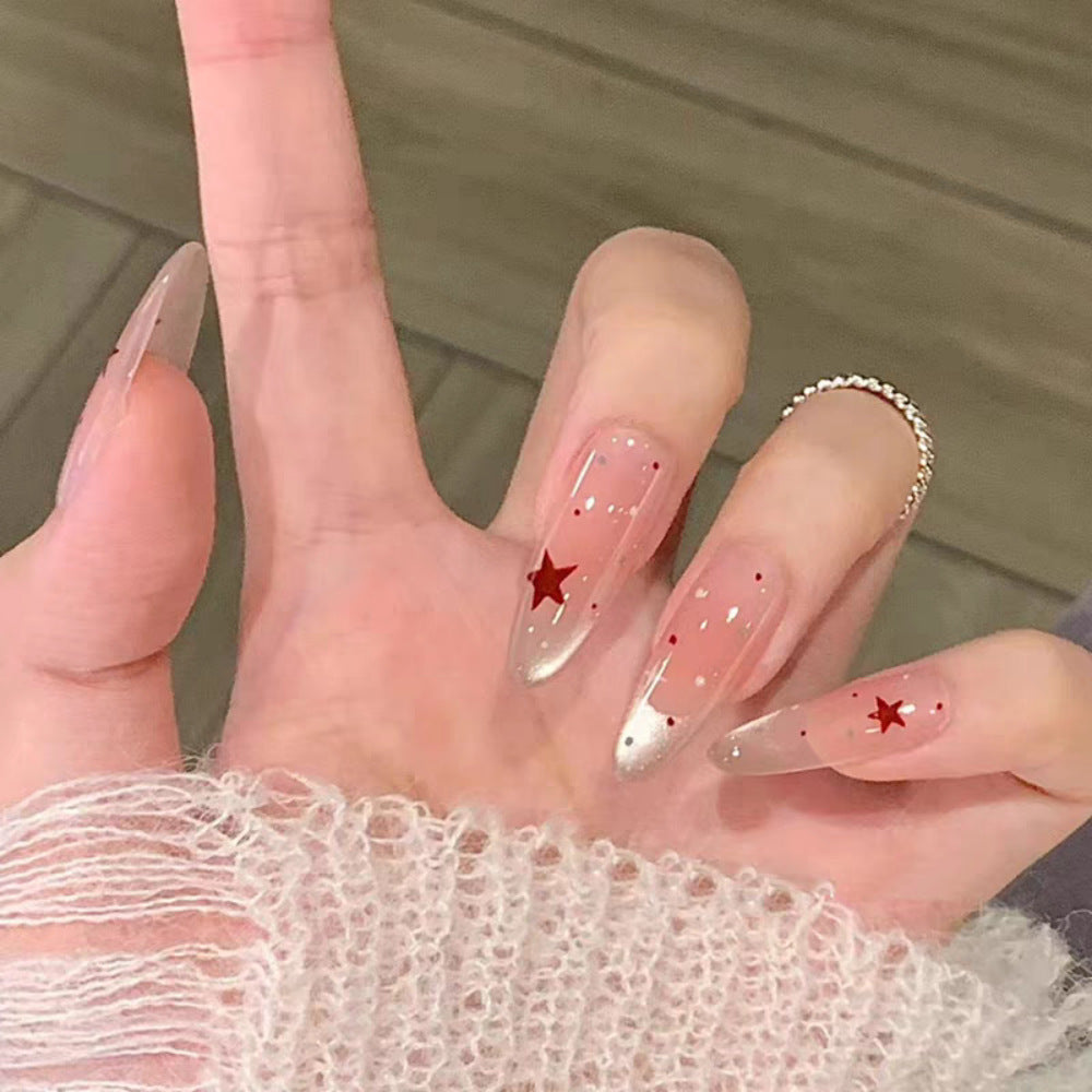 Artistic Press-On Nail Set with Star Accents Kalsten