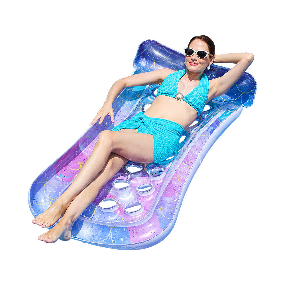 Ladies Inflatable Comfort Pool Lounge with Integrated Cup Holders Kalsten