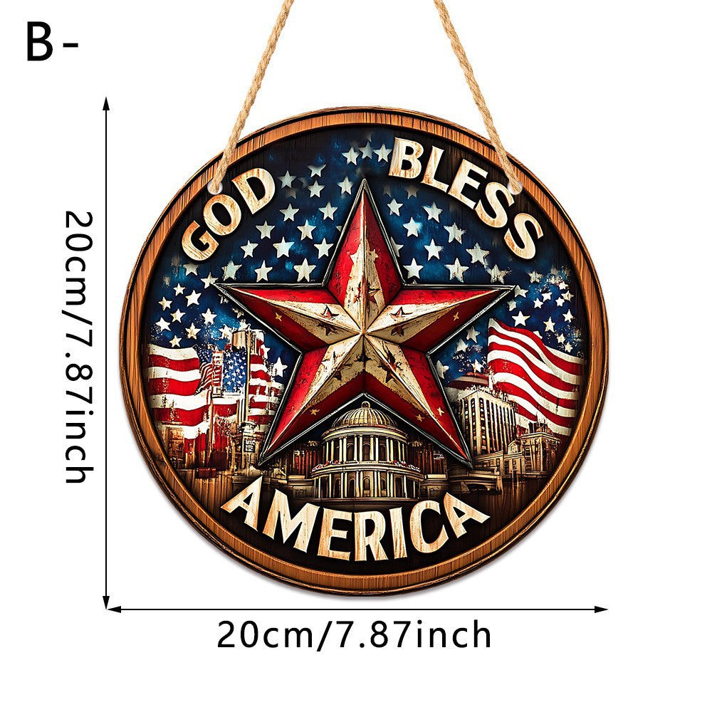Unisex nan patriotic anniversary commemorative circular resin wall plaque with high-relief eagle Liberty Bell and Statue of Liberty personalization Kalsten