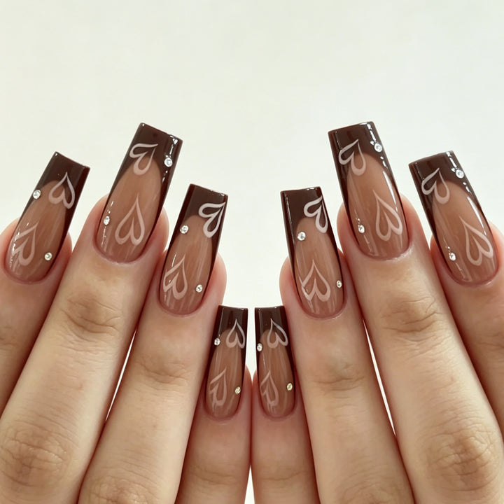Heart-Print Decorative Nail Enhancements Kalsten