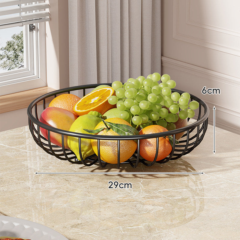 Tiered Curved-Frame Open-Wire Fruit Bowl Stand