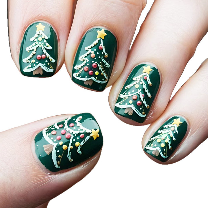 Festive Christmas Tree Nail Art Kalsten