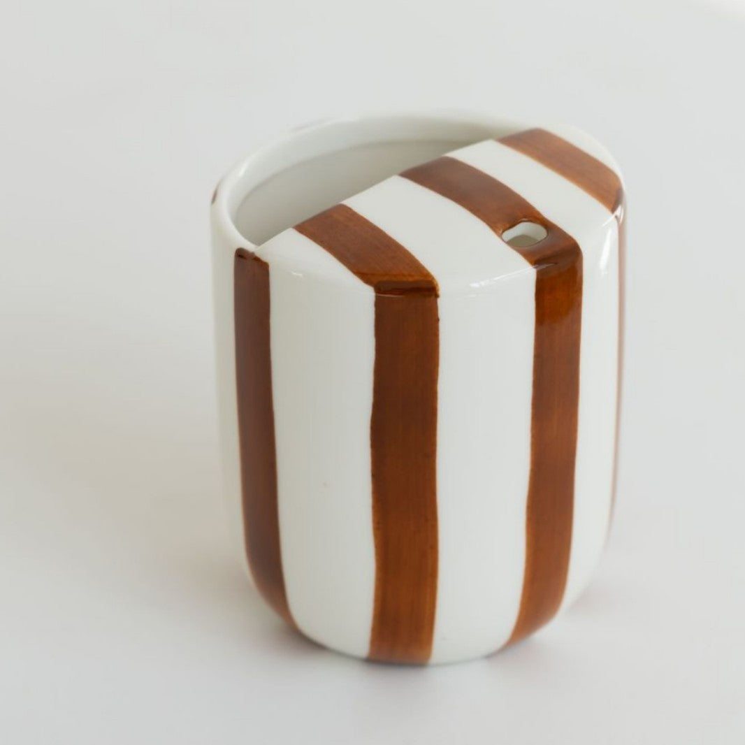 Artistic Striped Ceramic Pencil Holder