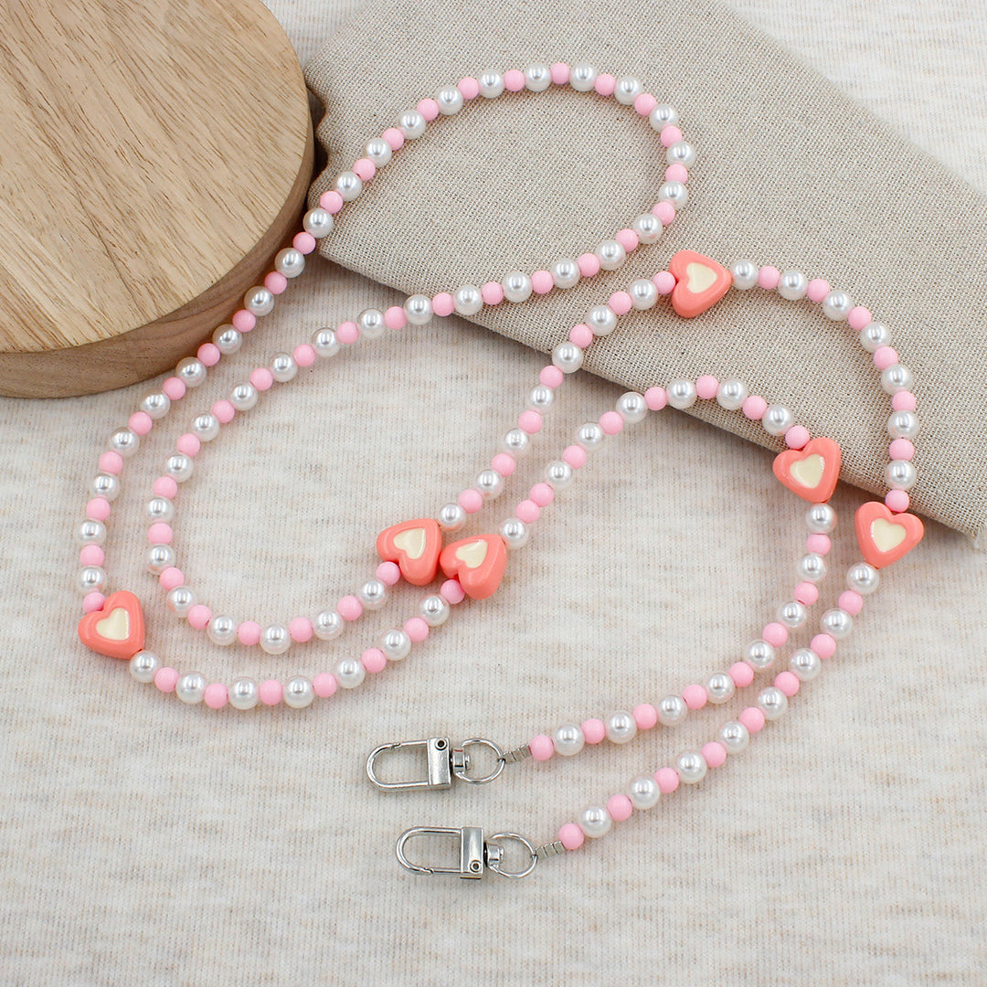 Heart-Embellished Beaded Eyewear Chain Kalsten