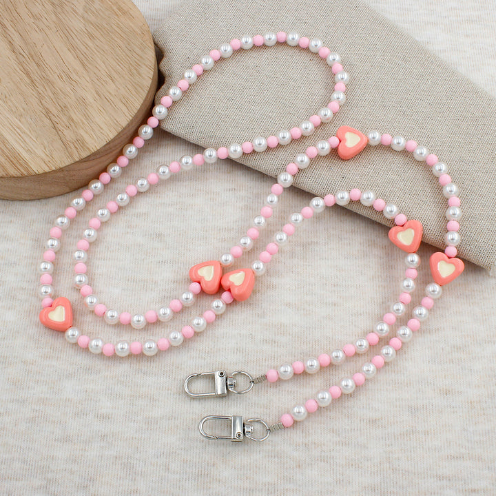 Heart-Embellished Beaded Eyewear Chain Kalsten