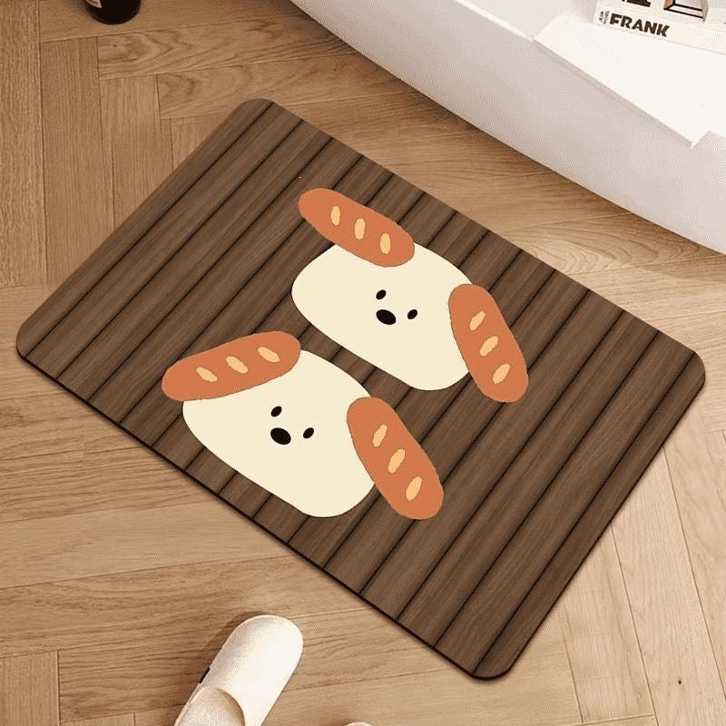 Cartoon Dog-Themed Decorative Bath Mat for Home