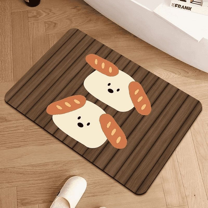 Cartoon Dog-Themed Decorative Bath Mat for Home