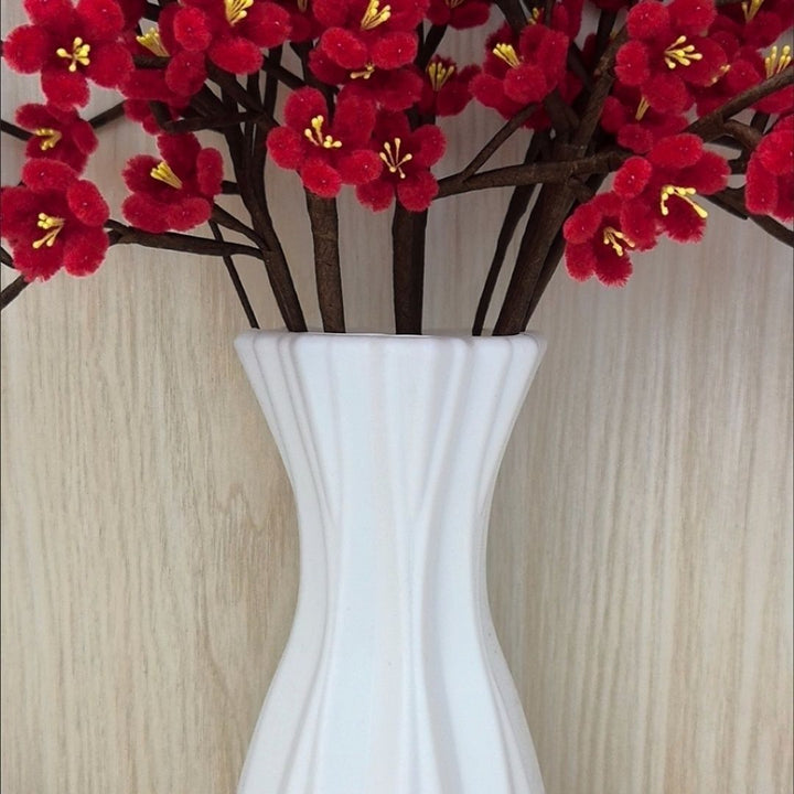 Decorative Ribbed Ceramic Flower Vase Kalsten