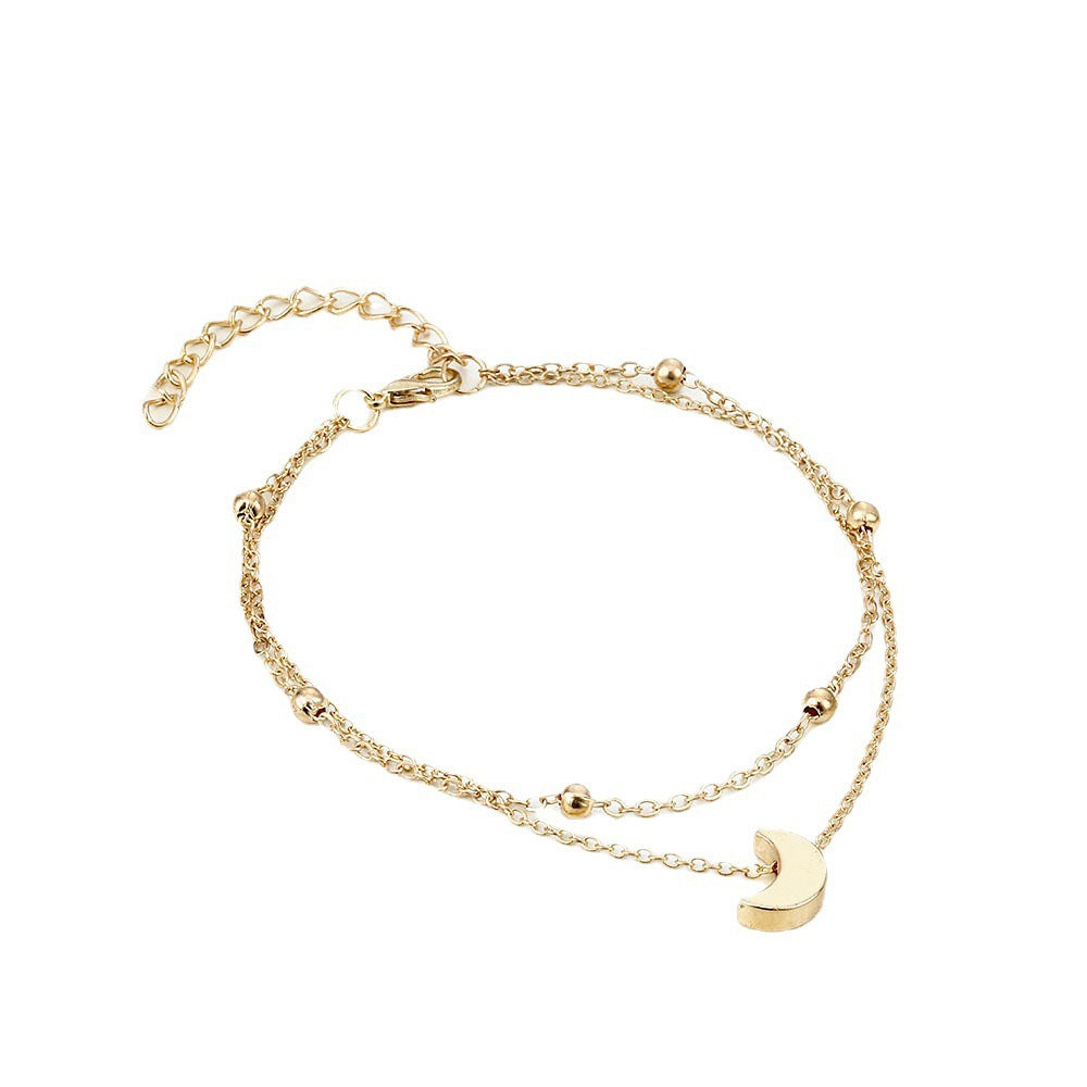 Celestial Moon Charm Anklet Kalsten