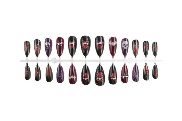 Halloween Fake Nail Set with Creepy Halloween Motifs Kalsten