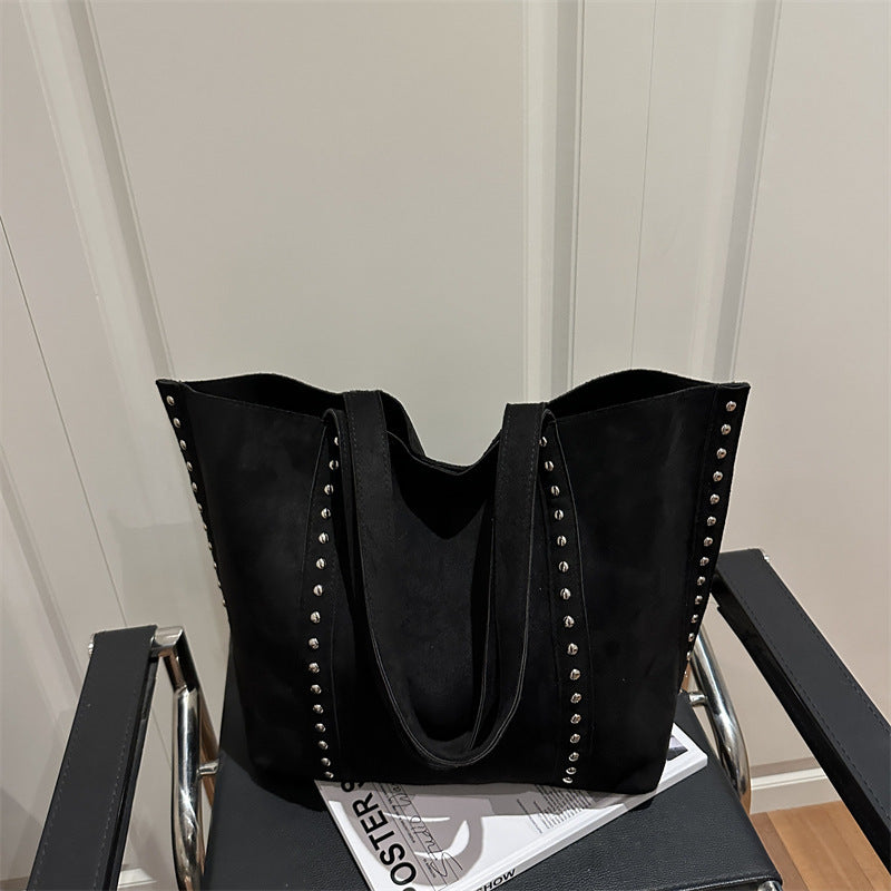 Chic Studded Suede Tote Bag Kalsten