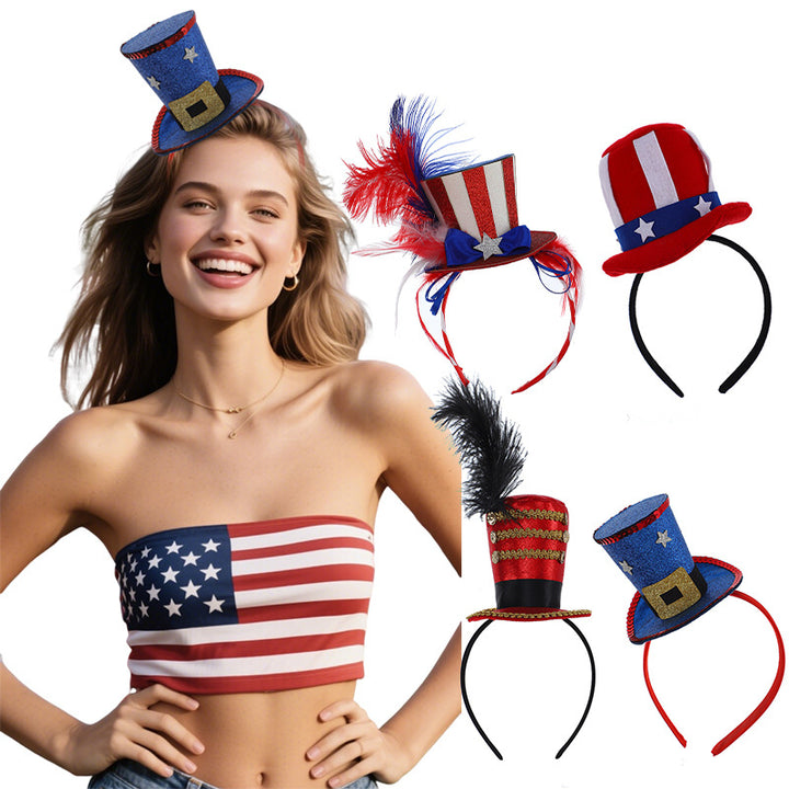 Unisex nan more patriotic mini cylinder headband for carnival and themed parties Kalsten