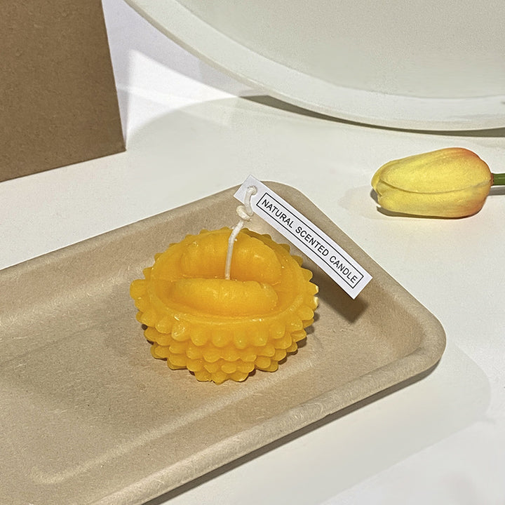 Hand-Poured Realistic Lemon-Shaped Scented Soy Candle with Cotton Wick & Gift Box