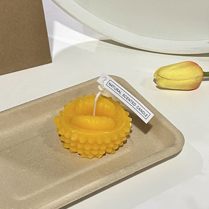 Textured Kernel Sculpted Scented Soy Wax Pillar Candle